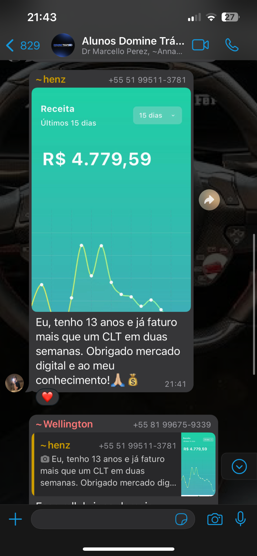 Resultado de aluno Domine Tráfego