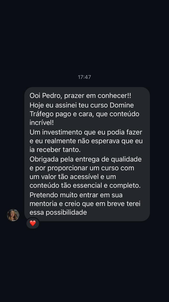 Depoimento de aluno Domine Tráfego